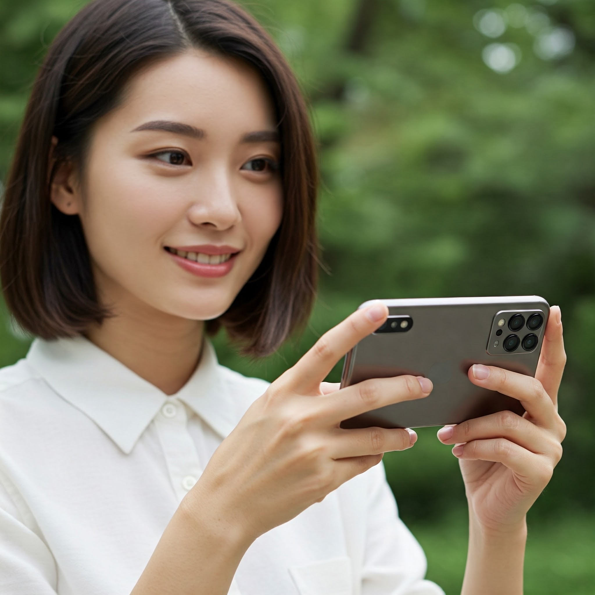 photo of Woman Holding Silver Smartphone